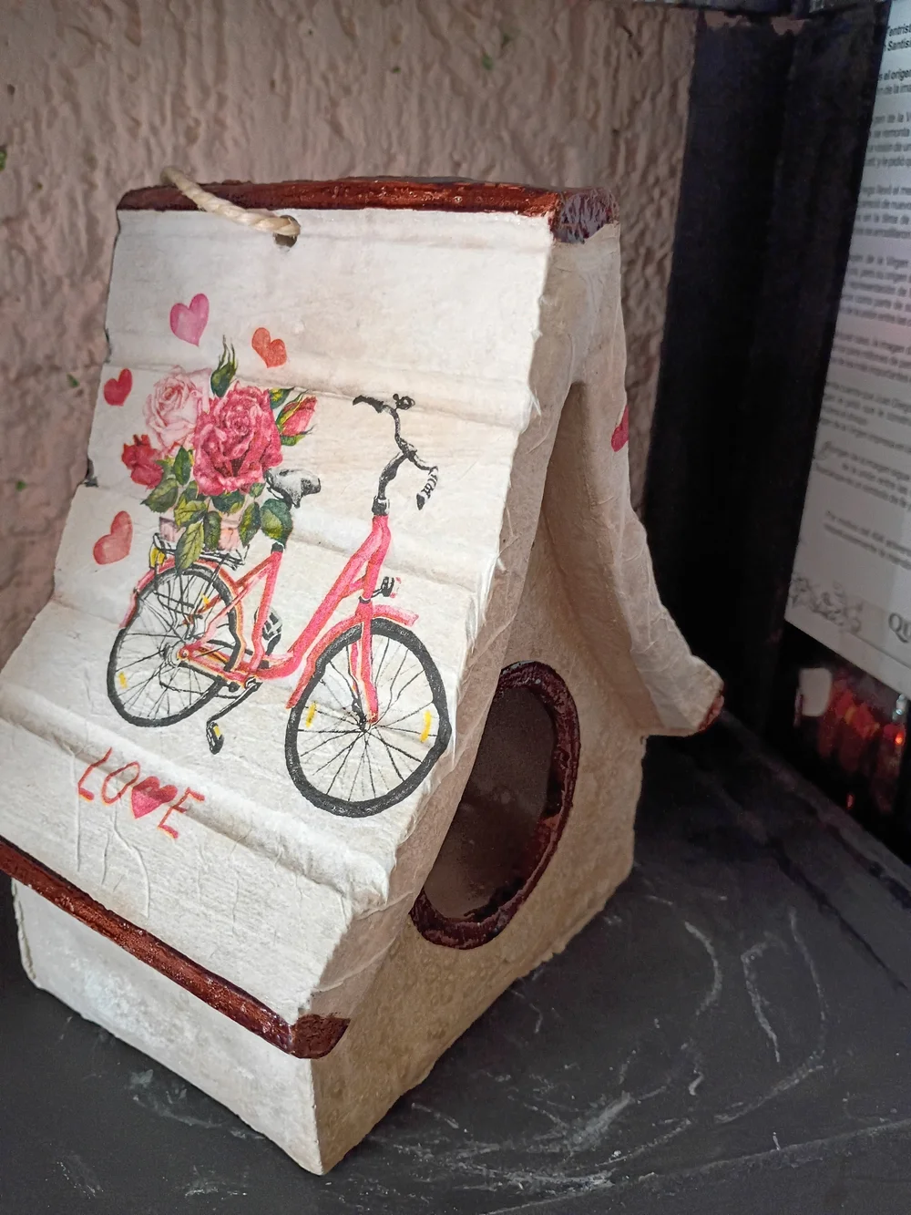 Pink Bicycle Floral Wall Hanging - Home Wall Decor